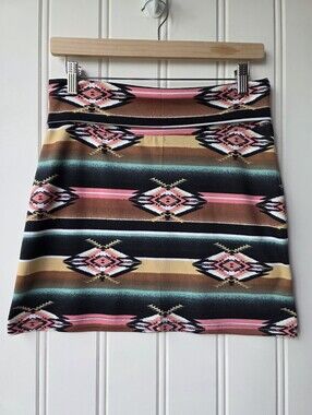Rock 47 By Wrangler Southwestern Aztec Print Mini Skirt Small